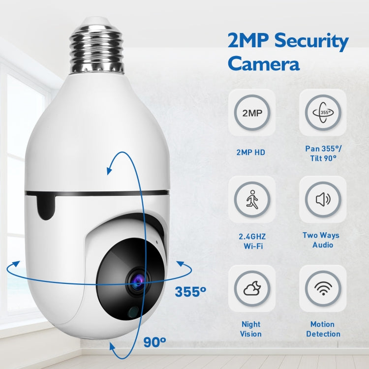 DP17 2.0 Million Pixels Dual Light Source Smart Dual-band WiFi 1080P HD Outdoor Network Light Bulb Camera, Support Infrared Night Vision & Two-way Audio & Motion Detection & TF Card, DP17 Dual Light Source DP17 2.0 Million Pixels Dual Light Source Smart Dual-band WiFi 1080P HD Outdoor Network Light Bulb Camera, Support Infrared Night Vision & Two-way Audio & Motion Detection & TF Card, DP17 Dual Light Source